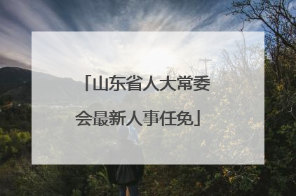 山东省人大常委会最新人事任免