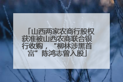 山西两家农商行股权获准被山西农商联合银行收购，“柳林涉黑首富”陈鸿志曾入股