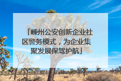 嵊州公安创新企业社区警务模式，为企业集聚发展保驾护航