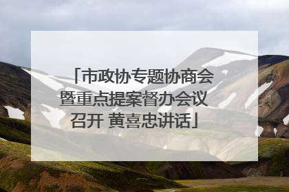 市政协专题协商会暨重点提案督办会议召开 黄喜忠讲话