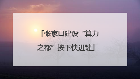 张家口建设“算力之都”按下快进键