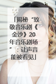 揭秘“致敬音乐剧《金沙》20年音乐剧场”：让声音能被看见