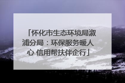 怀化市生态环境局溆浦分局：环保服务暖人心 信用帮扶伴企行