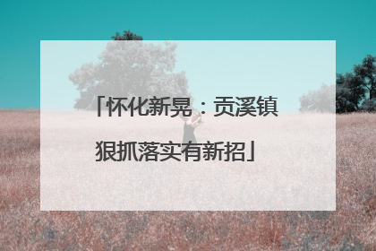 怀化新晃：贡溪镇狠抓落实有新招