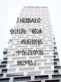 成都AI企业出海“破冰”：政府搭桥，中东首单落地沙特