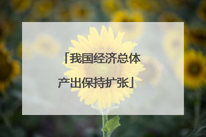 我国经济总体产出保持扩张