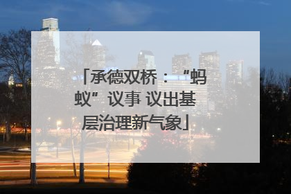 承德双桥：“蚂蚁”议事 议出基层治理新气象