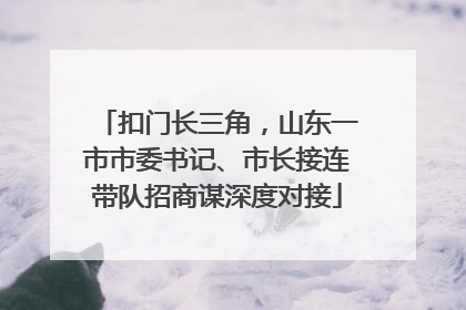 扣门长三角，山东一市市委书记、市长接连带队招商谋深度对接