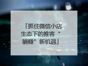 抓住微信小店生态下的推客“躺赚”新机遇