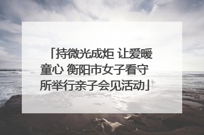 持微光成炬 让爱暖童心 衡阳市女子看守所举行亲子会见活动