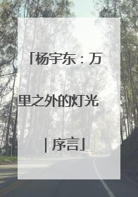 杨宇东：万里之外的灯光｜序言