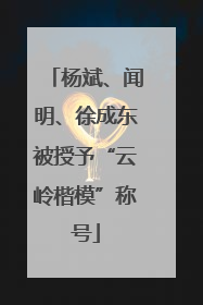 杨斌、闻明、徐成东被授予“云岭楷模”称号