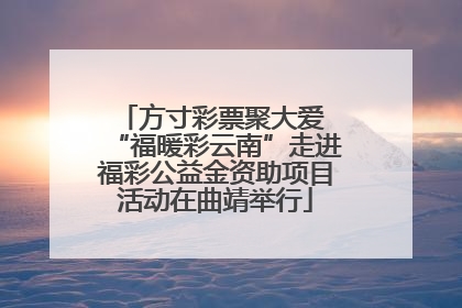 方寸彩票聚大爱 “福暖彩云南”走进福彩公益金资助项目活动在曲靖举行