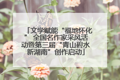 文学赋能“福地怀化” 全国名作家采风活动暨第三届“青山碧水新湖南”创作启动
