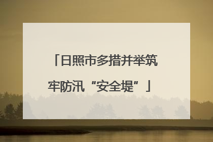 日照市多措并举筑牢防汛“安全堤”