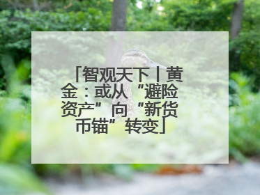 智观天下丨黄金：或从“避险资产”向“新货币锚”转变