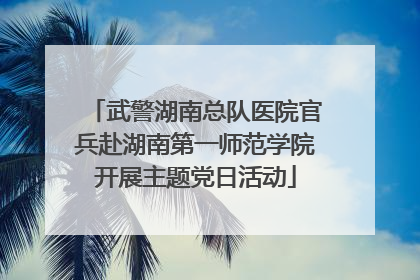 武警湖南总队医院官兵赴湖南第一师范学院开展主题党日活动