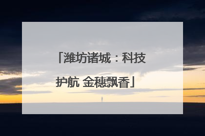潍坊诸城：科技护航 金穗飘香