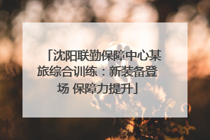 沈阳联勤保障中心某旅综合训练：新装备登场 保障力提升