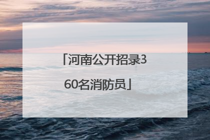 河南公开招录360名消防员
