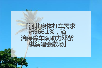 河北奥体打车需求涨966.1%，滴滴保障车队助力邓紫棋演唱会散场