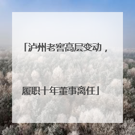 泸州老窖高层变动，履职十年董事离任