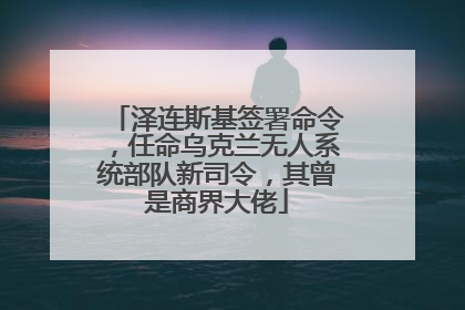 泽连斯基签署命令，任命乌克兰无人系统部队新司令，其曾是商界大佬