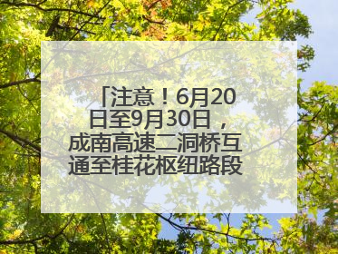 注意！6月20日至9月30日，成南高速二洞桥互通至桂花枢纽路段交通管制