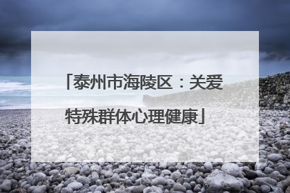 泰州市海陵区：关爱特殊群体心理健康