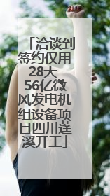 洽谈到签约仅用28天 56亿微风发电机组设备项目四川蓬溪开工