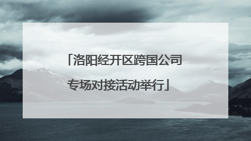 洛阳经开区跨国公司专场对接活动举行