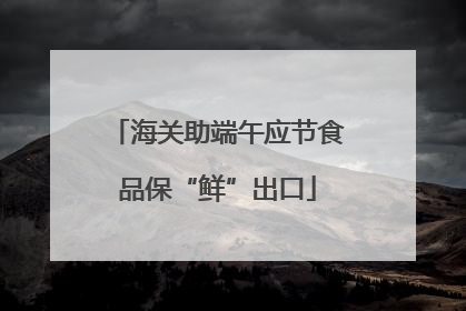 海关助端午应节食品保“鲜”出口