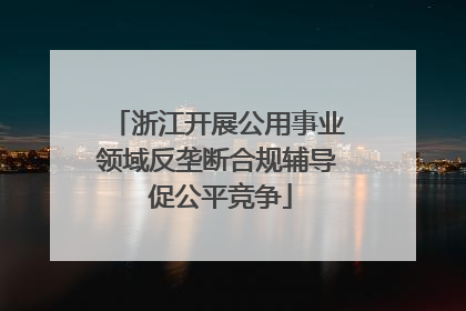 浙江开展公用事业领域反垄断合规辅导 促公平竞争