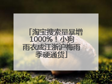 淘宝搜索量暴增1000%！小狗雨衣成江浙沪梅雨季硬通货