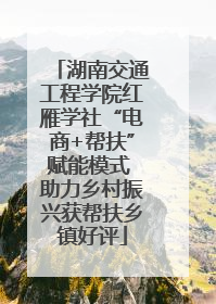 湖南交通工程学院红雁学社“电商+帮扶”赋能模式 助力乡村振兴获帮扶乡镇好评