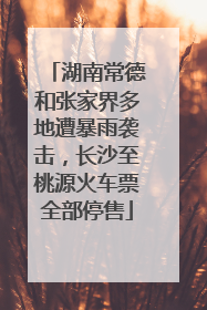湖南常德和张家界多地遭暴雨袭击，长沙至桃源火车票全部停售