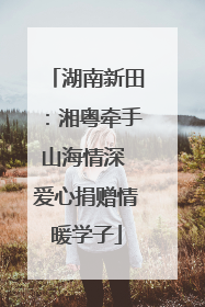 湖南新田：湘粤牵手山海情深 爱心捐赠情暖学子