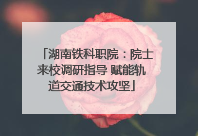 湖南铁科职院：院士来校调研指导 赋能轨道交通技术攻坚