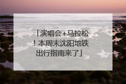 演唱会+马拉松！本周末沈阳地铁出行指南来了