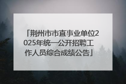 荆州市市直事业单位2025年统一公开招聘工作人员综合成绩公告