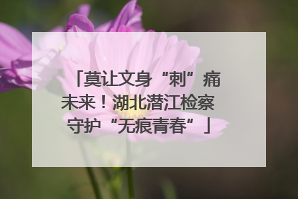 莫让文身“刺”痛未来！湖北潜江检察守护“无痕青春”
