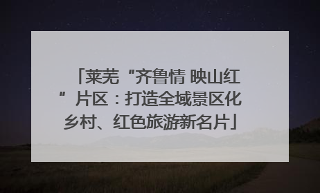 莱芜“齐鲁情 映山红”片区：打造全域景区化乡村、红色旅游新名片