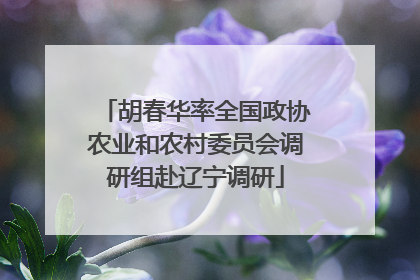 胡春华率全国政协农业和农村委员会调研组赴辽宁调研