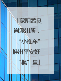 蒙阴孟良崮派出所：“小推车”推出平安好“枫”景