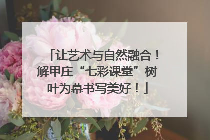 让艺术与自然融合！解甲庄“七彩课堂”树叶为幕书写美好！
