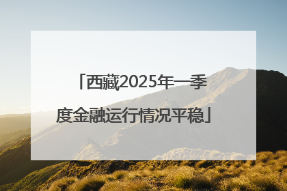 西藏2025年一季度金融运行情况平稳