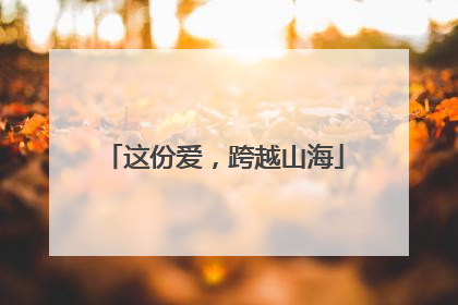 这份爱，跨越山海