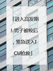 进入高发期！男子被咬后，紧急送入ICU抢救