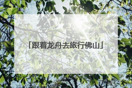 跟着龙舟去旅行佛山