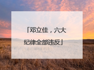 邓立佳，六大纪律全部违反